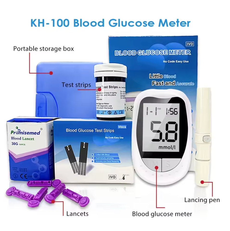 Blood Glucose Meter Glucometer Kit Diabetes Test 50/100pcs
