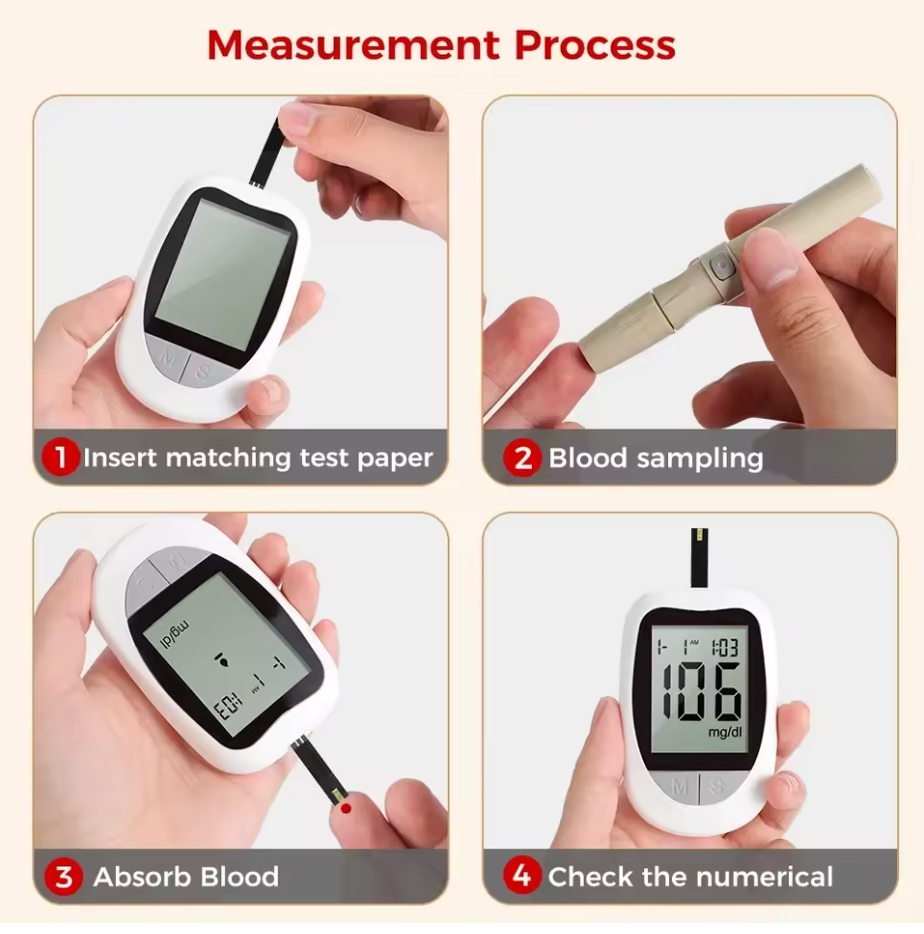 Blood Glucose Meter Glucometer Kit Diabetes Test 50/100pcs